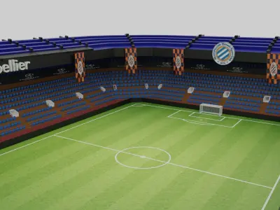 Montpellier Football Stadium Low-poly 3D model