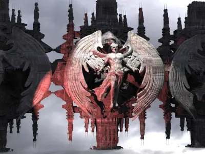 Dark Angel Statue With back piece  3D model