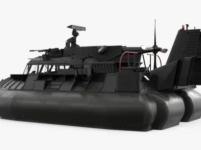  Stealth Air Cushion Combat Vehicle With Radar Black 