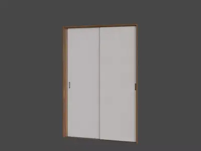 Low-Poly Japanese Room Door Low-poly 3D model