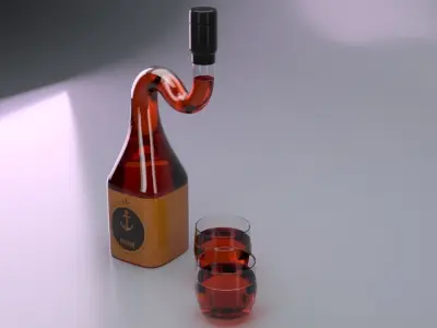 Rum Bottle  3d model  3D model