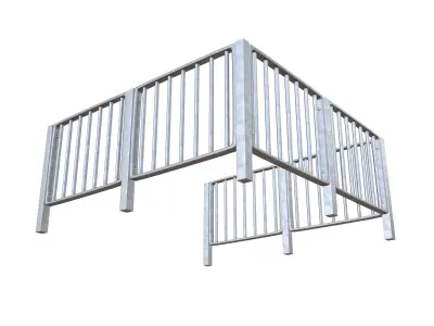 Iron Street Fence V4 001 Low-poly 3D model
