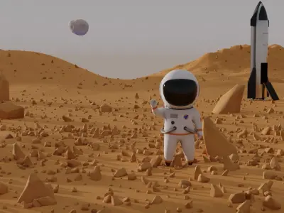 Astronaut Low Poly Stylised Low-poly 3D model