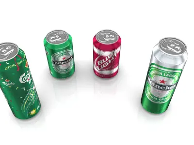 Beer cans 3D model