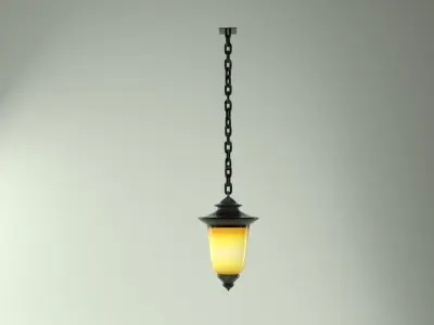 Ceiling Lamp and Chain Low-poly 3D model