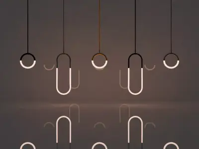 Modern Loop Lights Free 3D model