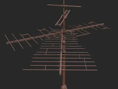 Old rusted tv antenna collection 3D Model Pack