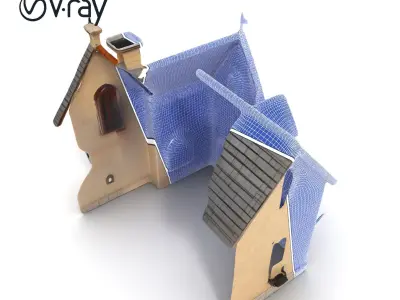 Charming Stone Cottage Model Pack Low-poly 3D model