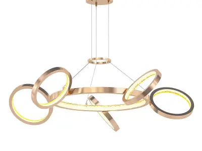 ODAAA pendant light with four rings hanging from ceiling 3D model