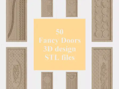 50 Door designs collection for 3D designers and CNC 3D model