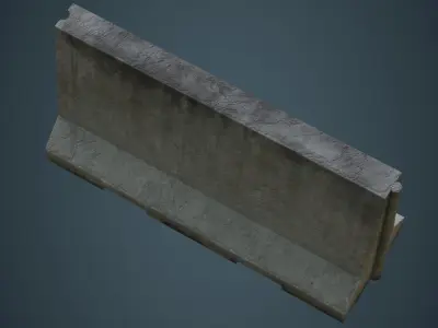 Concrete Barrier 3B Low-poly 3D model