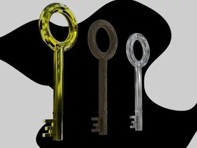Antique key Low-poly 3D model purchase