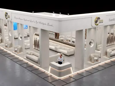 8-Modern Exhibition Booth 16x10m - 3ds Max - Corona Renderer 3D model