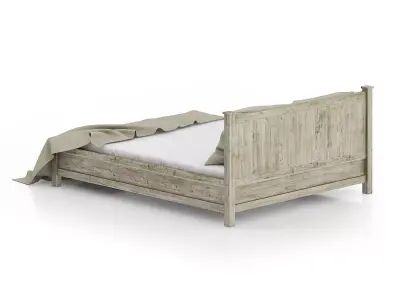 Wooden Bed 3D model