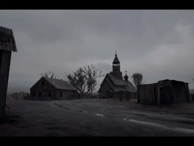 Haunted Village Low-poly 3D model