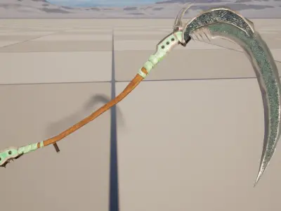 Superfuntimes Fantasy  Jade Python Scythe Low-poly 3D model