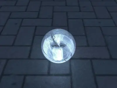 Light Bulb on Floor Low-poly 3D model