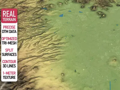 Mexico City - Topography Terain Low-poly 3D model