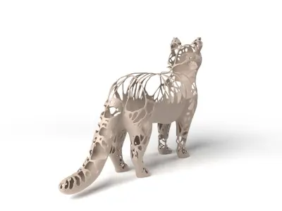 Cat Dust Voronoi Low-poly 3D model