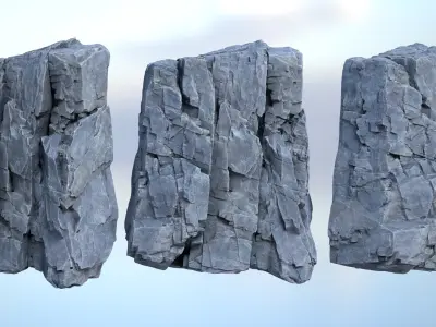 6 Modular Cliff Faces - 240909 Low-poly 3D model