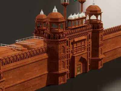 Red Fort of Delhi India 3D model