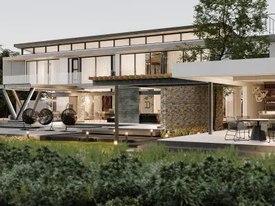 House Cape Exterior Modern House 3D model