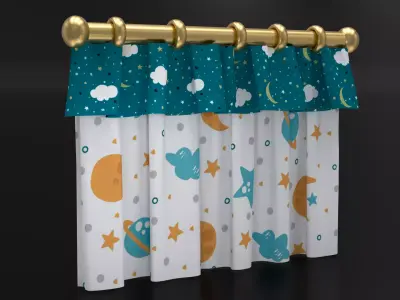 Curtain02 Low-poly 3D model