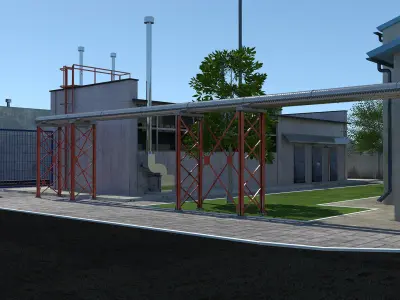 Industrial Zone Low-poly 3D model