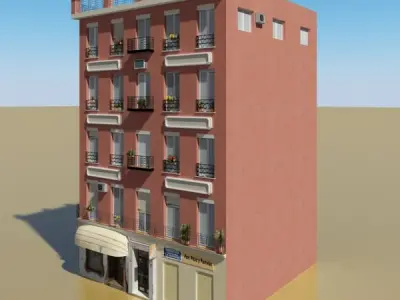 Photorealistic Low Poly Building 3D model