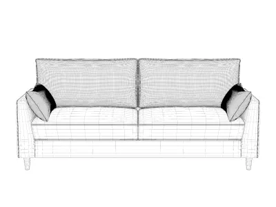 Modern 2-Seater Fabric Sofa 3D model