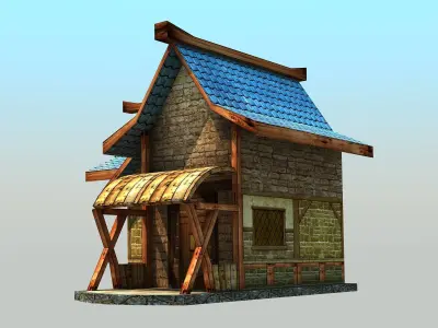 Village house - Low poly Low-poly 3D model