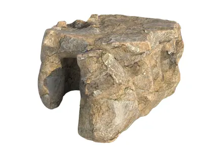 natural rock cave entrance  Low-poly 3D model