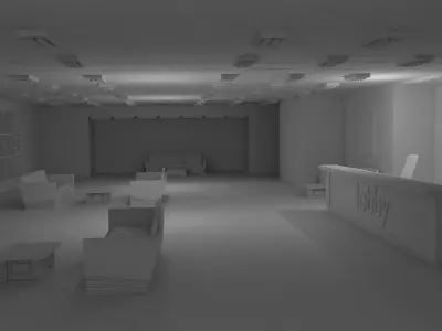 Lobby Interior No Material 3D model