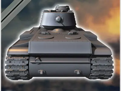 KV-IB 755r 1942 75cm Kwk 40L-43 Panzerkampfwagen - Germany Easte 3D print model V1