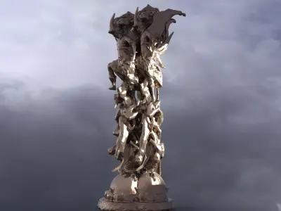 Dantes Inferno Archway pillar  3D model