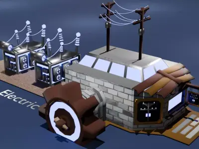 Buildings Game Asset Pack Low-poly 3D model