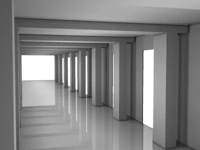 Sci Fi Corridor 3D model 69