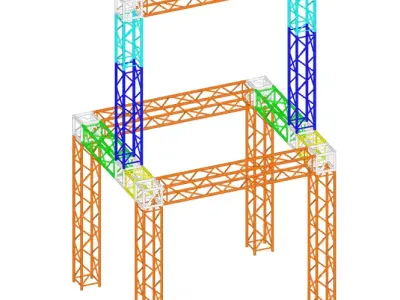 HD44 Box Truss System Heavy Duty 400mm Aluminum Stage Truss  3D model