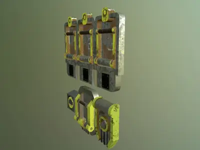 4 electric switches Free low-poly 3D model