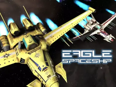 Eagle SpaceShip Low-poly 3D model