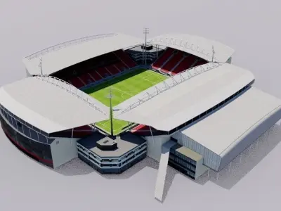 Stadion Galgenwaard - Utrecht Low-poly 3D model