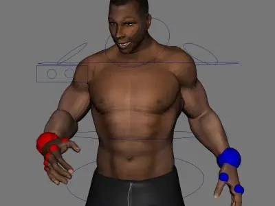 African American Male Muscular Rigged 3D model