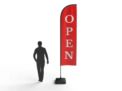 Banner Flag 01 Low-poly 3D model