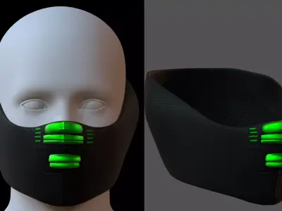 Gas mask helmet 3d model scifi Low-poly  Low-poly 3D model 200