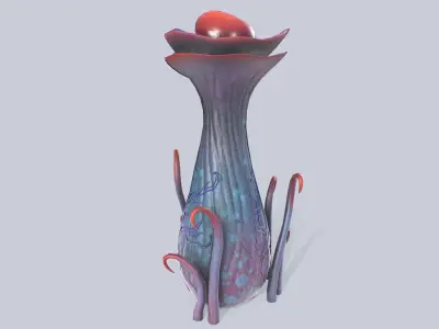 Alien plant Low-poly 3D model