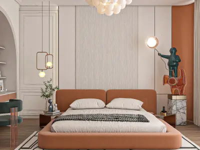 Bedroom interior scene 3D model 3D model purchase