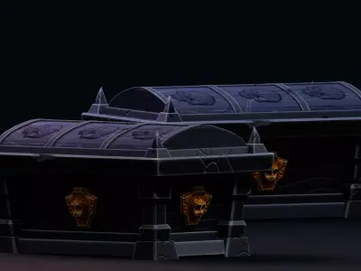 Stylized Halloween Props - Coffin Low-poly 3D model