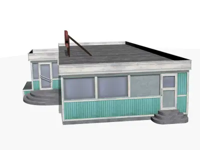 old dining  Low-poly 3D model