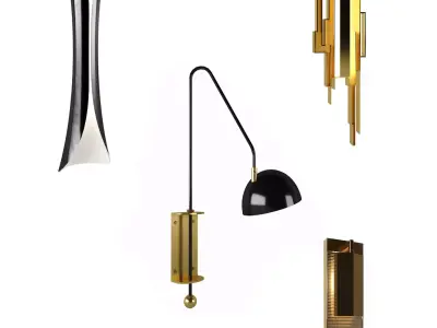 Walls Lights Pack - 50 Models Low-poly 3D model