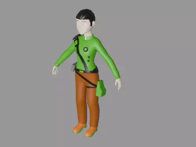 low poly female character Low-poly 3D model